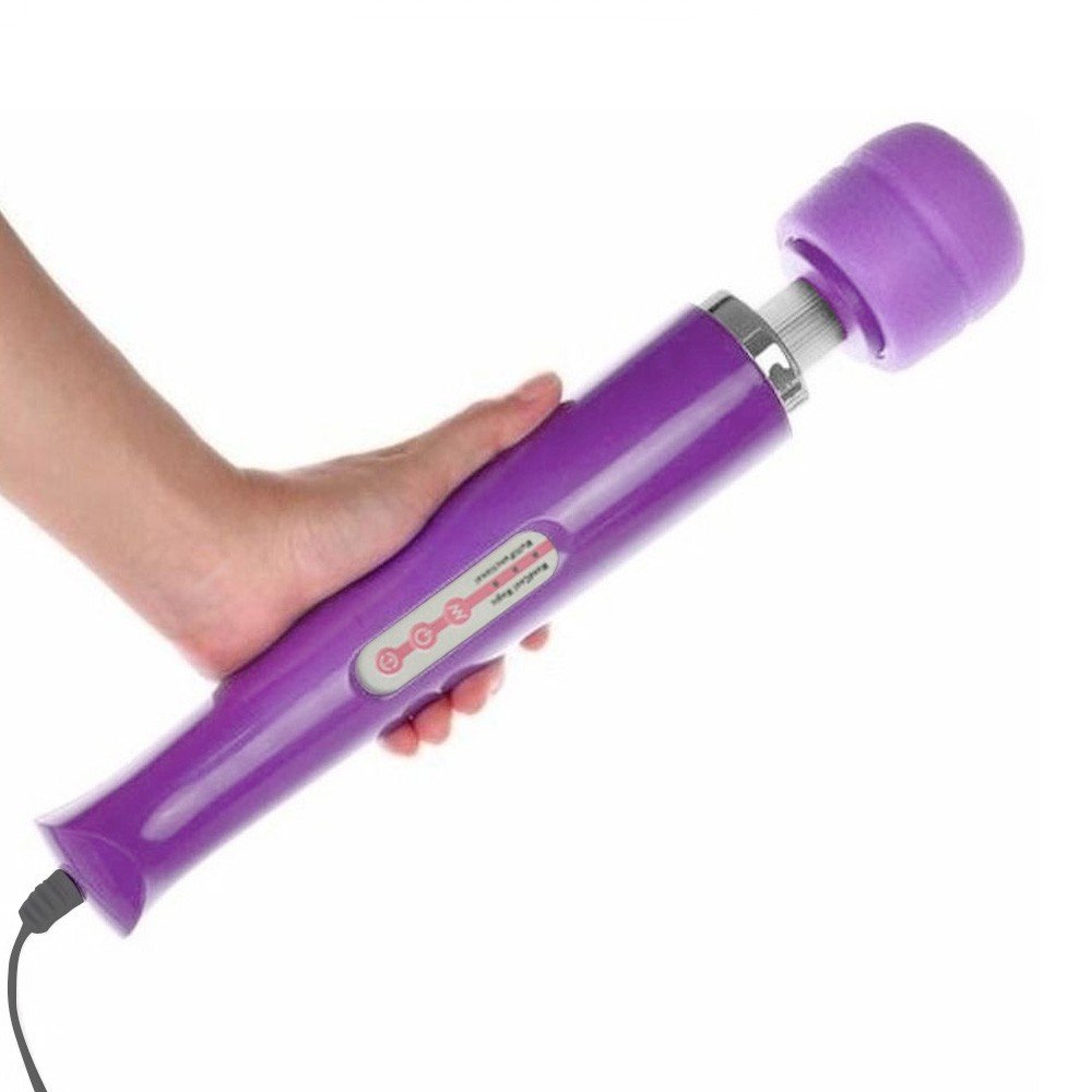 Massageador Er�tico El�trico com 10 Vibra��es Magic Wand Big Bivolt Roxo | Foto 05