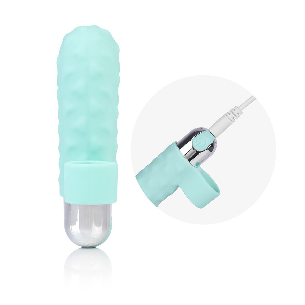 Dedeira Estimuladora Vibrat�ria em Silicone Recarreg�vel Bia Cyan | Foto 04