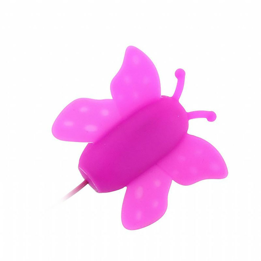 Vibrador Bullet Mini em Silicone Formato de Borboleta 12 Vibra��es Controle com Fio Pink | Foto 04