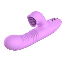 Vibrador Duplo Rotativo Vai e Vem, 7 Vibra��es Pink | Vista frontal