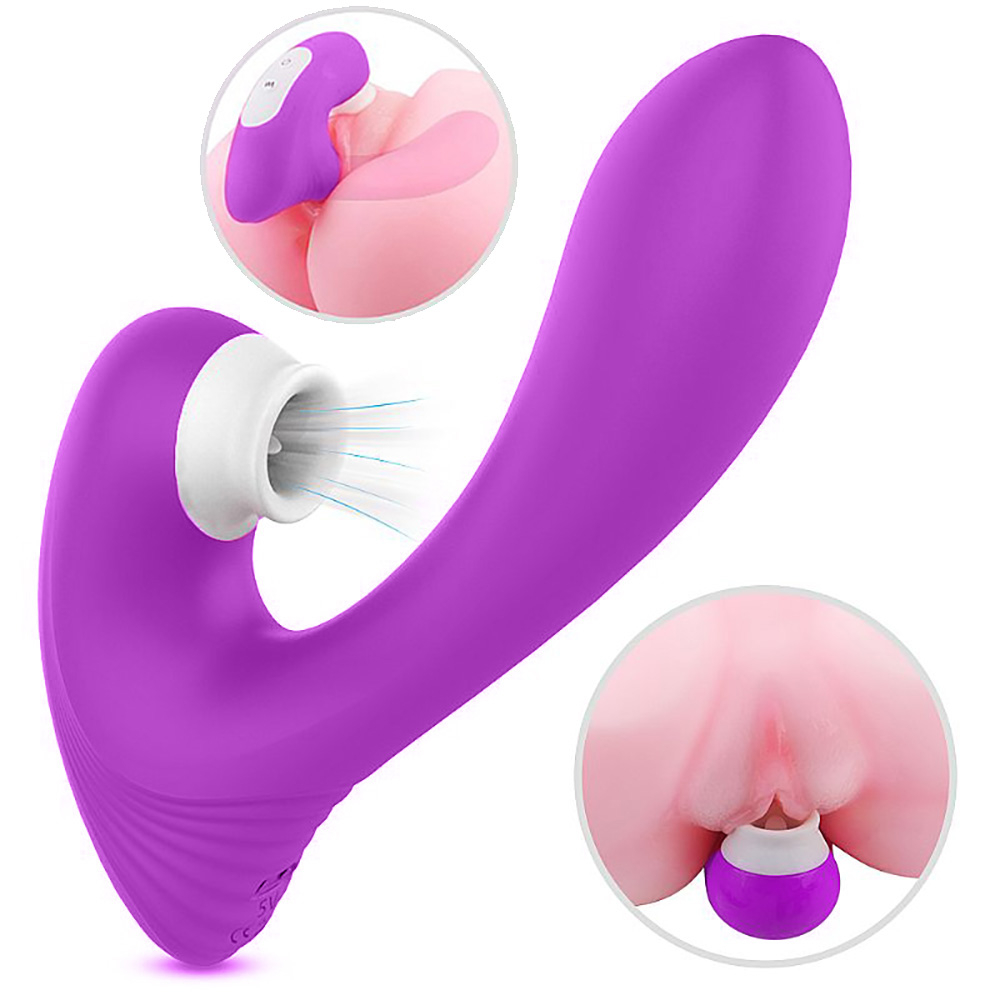 Vibrador Duplo Recarreg�vel em Silicone com 9 Vibra��es e 9 Suc��es Dawn Roxo | Foto 04