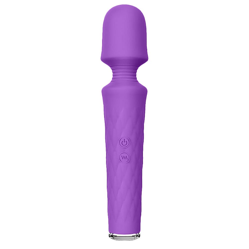 Massageador Er�tico Recarreg�vel em Silicone Luna Roxo - Vista principal do produto e embalagem
