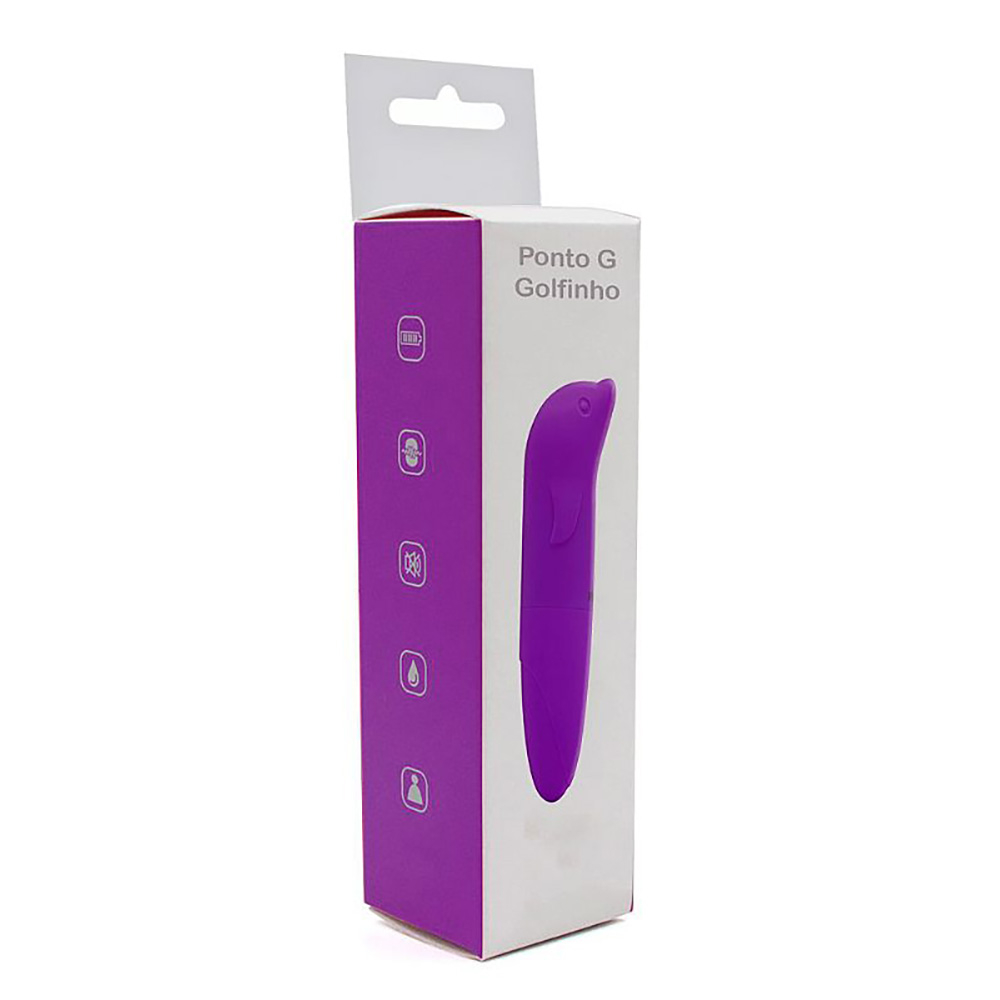 Vibrador Ponto G em Pl�stico R�gido com Formato de Golfinho Roxo | Foto 05