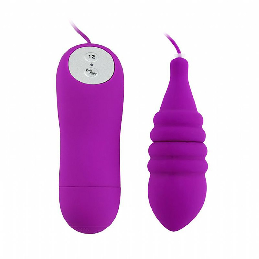 Vibrador Bullet em ABS Aveludado Pink com Controle com Fio, vis�o frontal com o vibrador e o controle separados em uma superf�cie branca.