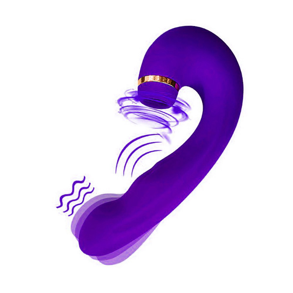 Vibrador Duplo Recarreg�vel em Silicone com 10 Vibra��es e 5 Pulsa��es Air Pulse 2 Roxo | Foto 05