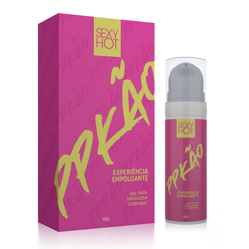 Gel Excitante Feminino Ppk�o Sexy Hot 15g - Frasco e embalagem em destaque, cores vibrantes