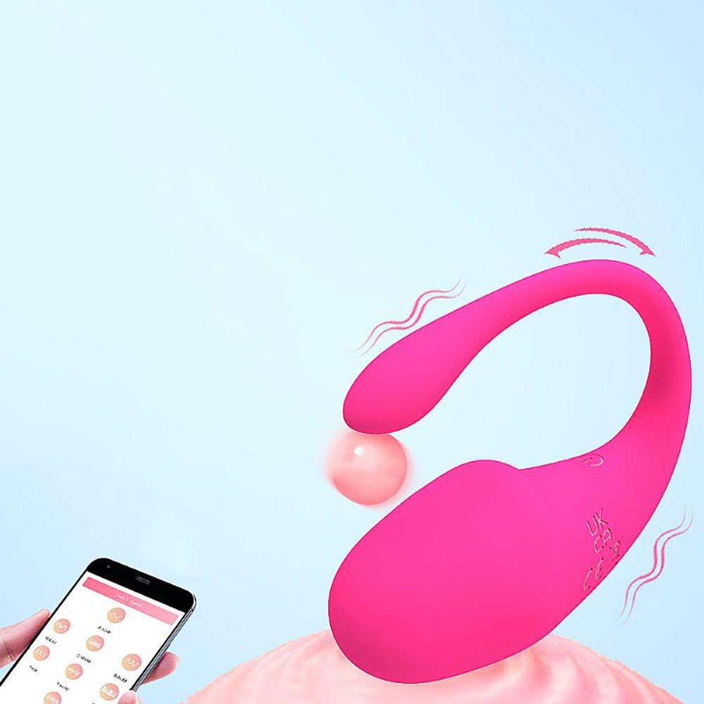 Vibrador C�psula em Silicone Recarreg�vel 10 Vibra��es Controle por APP Pink em detalhe