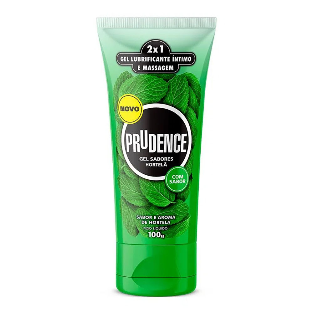 Prudence Gel Hortel�, lubrificante �ntimo e gel de massagem 2 em 1, com sabor e aroma de hortel�
