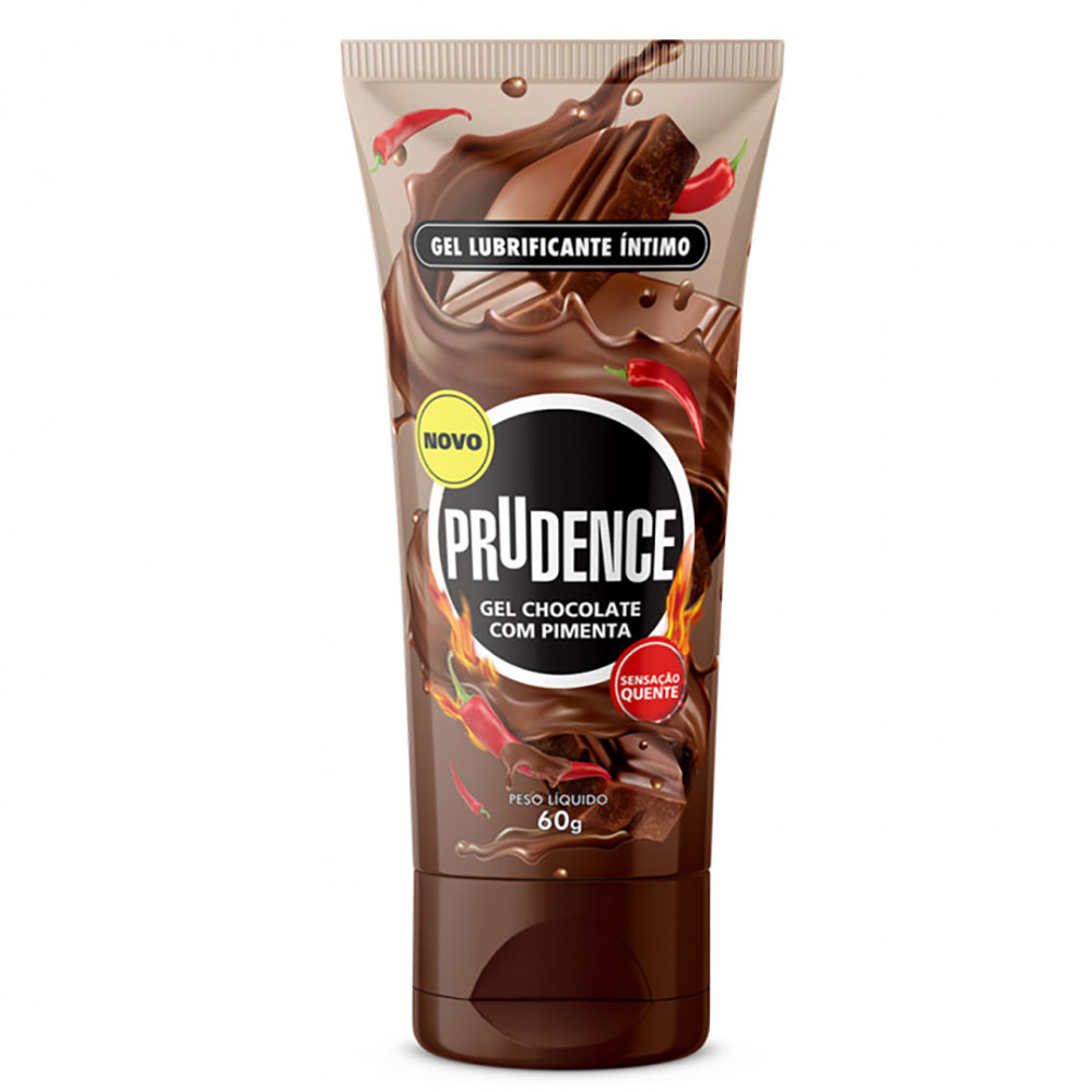 Gel Lubrificante �ntimo Prudence Chocolate com Pimenta, embalagem de 60g