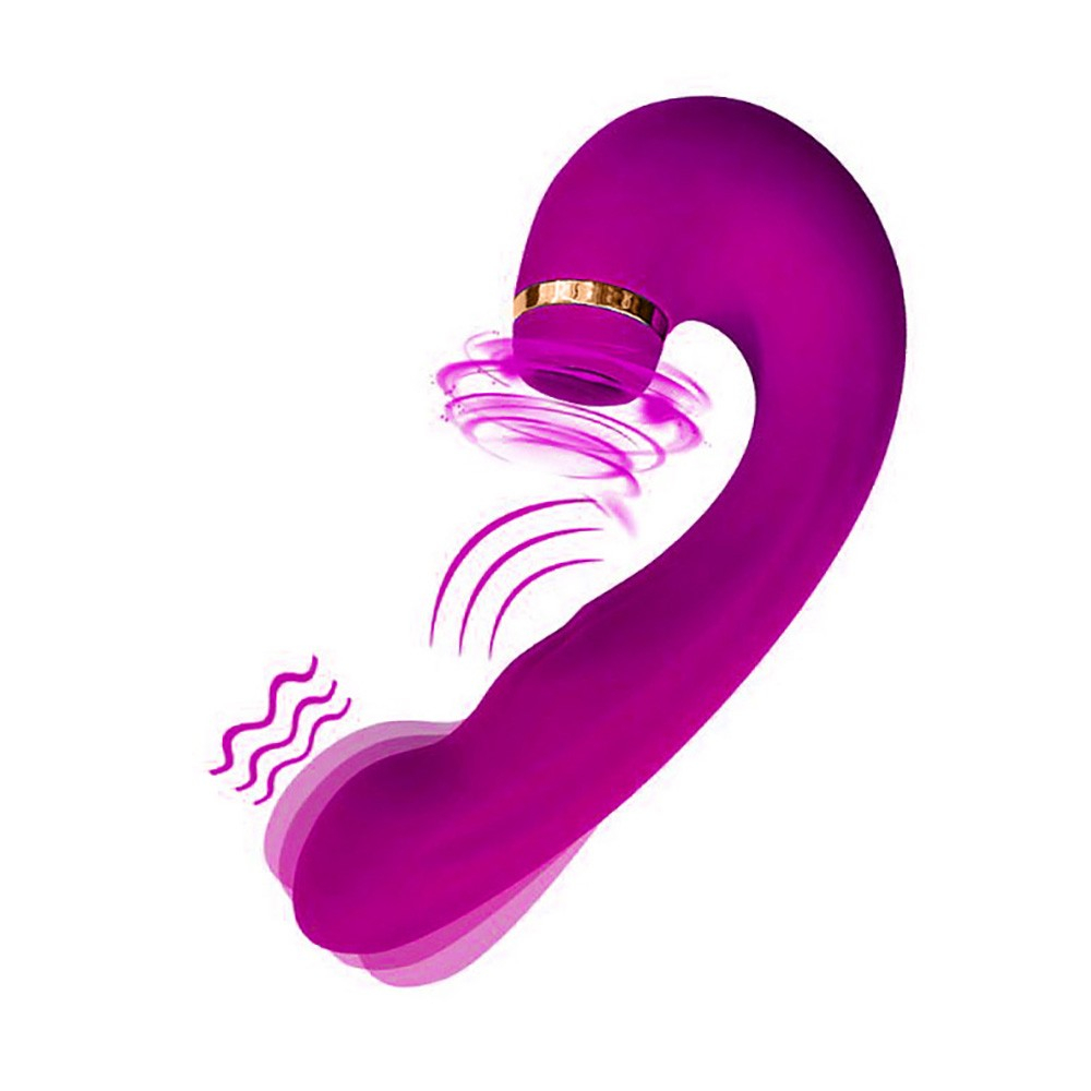 Vibrador Duplo em Silicone Recarreg�vel com 10 Vibra��es e 5 Pulsa��es Air Pulse 2 Pink | Foto 05
