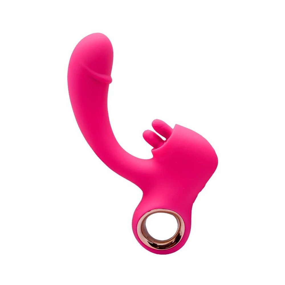 Vibrador Duplo em Silicone Recarreg�vel com 10 Vibra��es e 10 Estimula��es Suri Pink | Foto 04