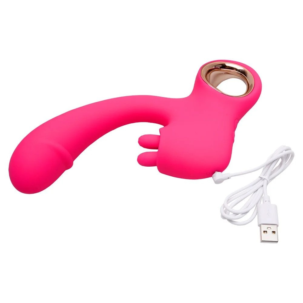 Vibrador Duplo em Silicone Recarreg�vel com 10 Vibra��es e 10 Estimula��es Suri Pink | Foto 05