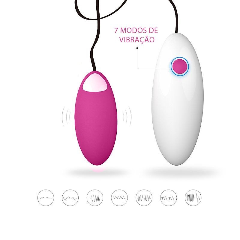 Vibrador Bullet em Silicone 7 Modos de Vibra��o e Controle com Fio Pandora Pink | Foto 05