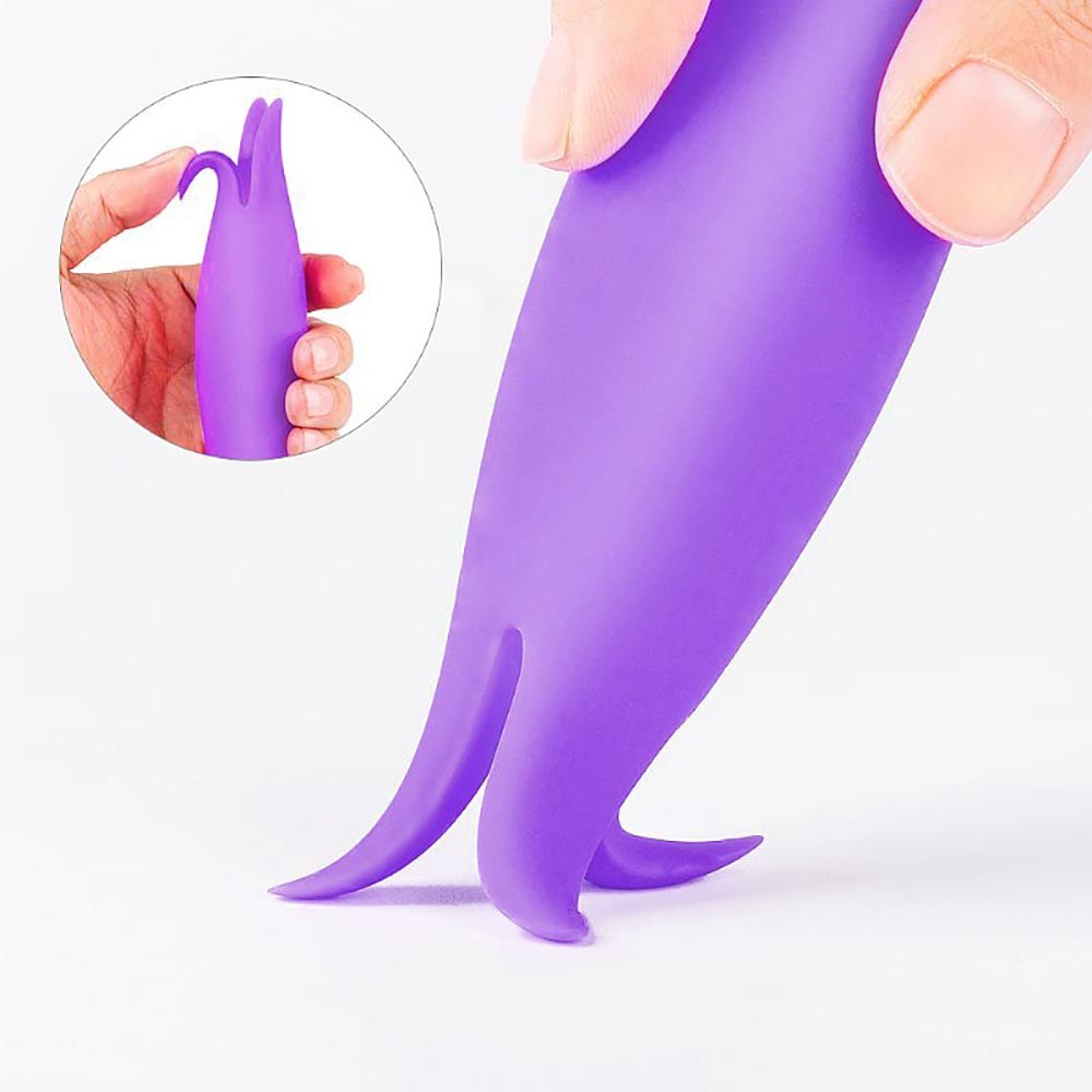 Vibrador Bullet em Silicone Recarreg�vel com 9 Vibra��es e Capa Massageadora Bud Roxo | Foto 04