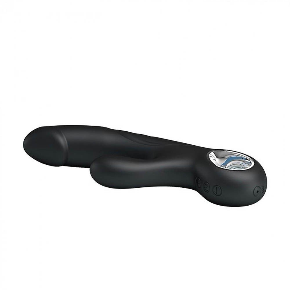 Vibrador Duplo Recarreg�vel em Silicone com 7 Vibra��es e 5 Intensidades Selene Preto | Foto 04