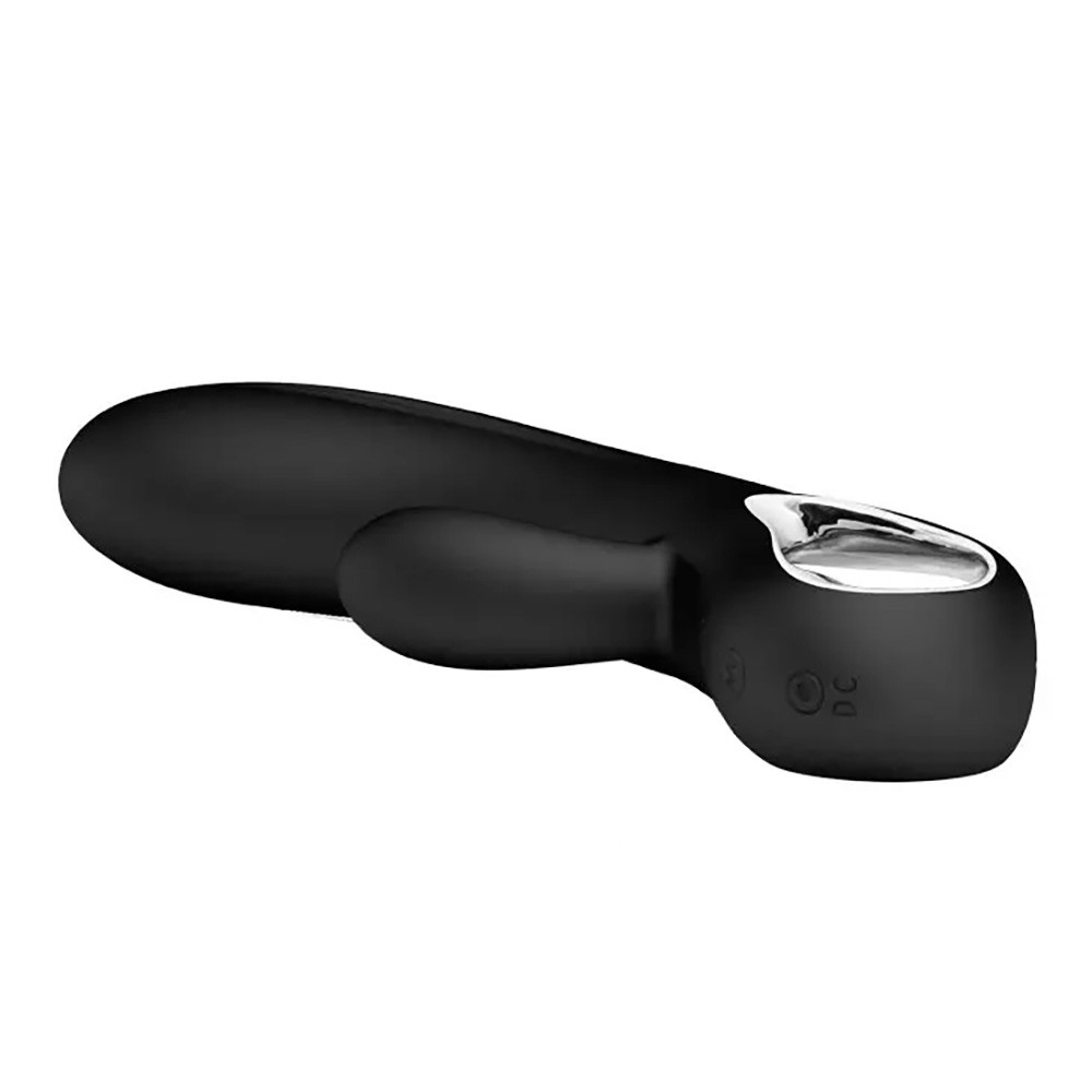 Vibrador Duplo Recarreg�vel em Silicone com 12 Vibra��es Elmer Preto | Foto 04