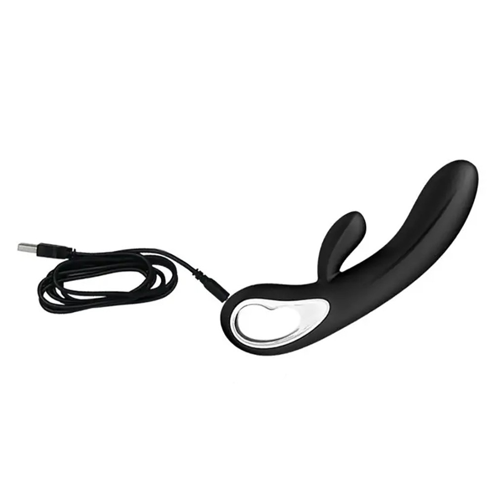 Vibrador Duplo Recarreg�vel em Silicone com 12 Vibra��es Elmer Preto | Foto 05