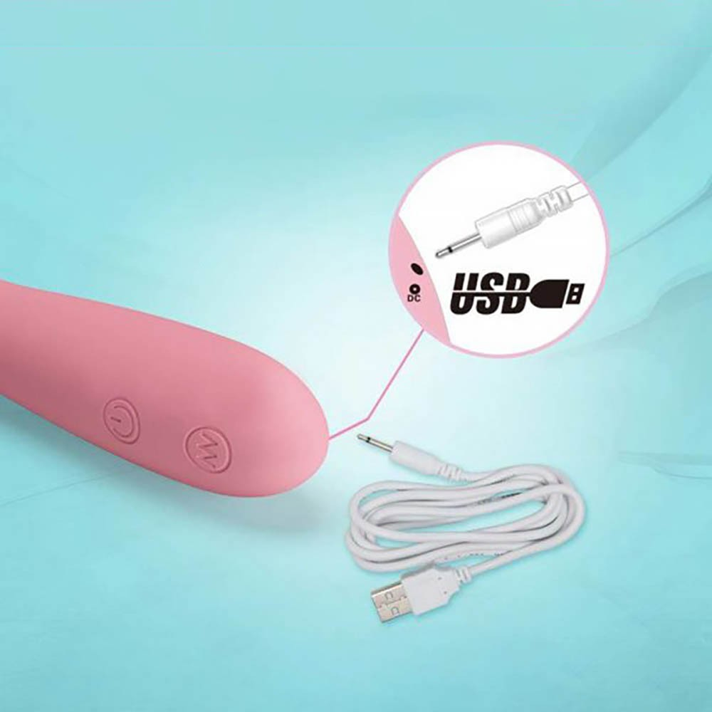 Vibrador Ponto G em Silicone Recarreg�vel Flex�vel com 30 Vibra��es Grace Rosa | Foto 05