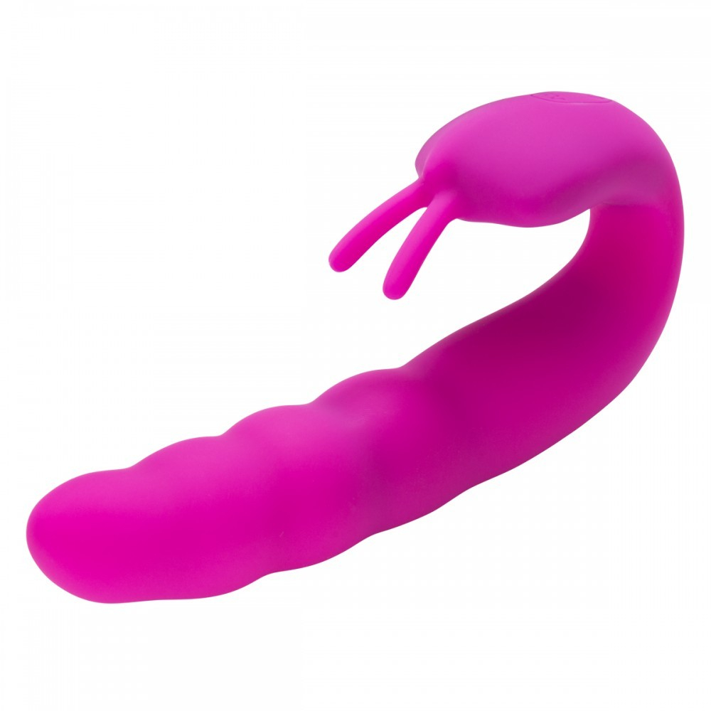 Vibrador Duplo em Silicone Recarreg�vel 10 Modos de Vibra��o Pink - Vista Frontal