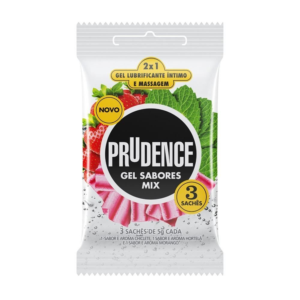 Lubrificante Prudence Mix Gel Sach�s com 3 Sabores 5g