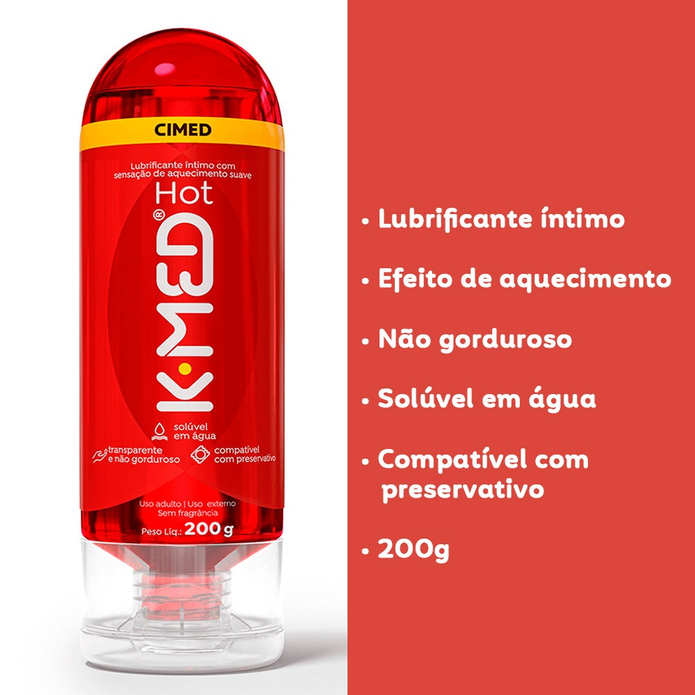 Lubrificante �ntimo K-Med Hot que Esquenta 200g | Benef�cios Destacados