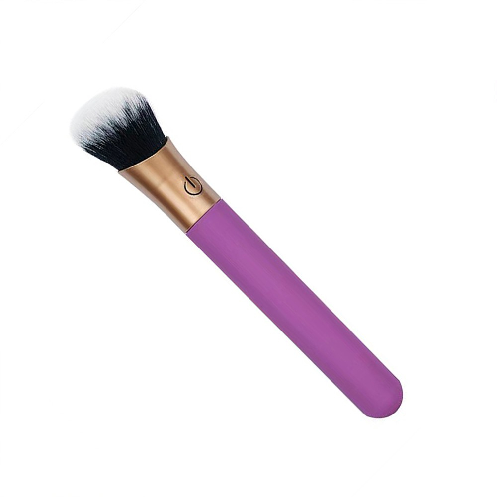 Vibrador Discreto Recarreg�vel em Silicone com 10 Vibra��es Formato de Pincel de Maquiagem Roxo | Foto 05