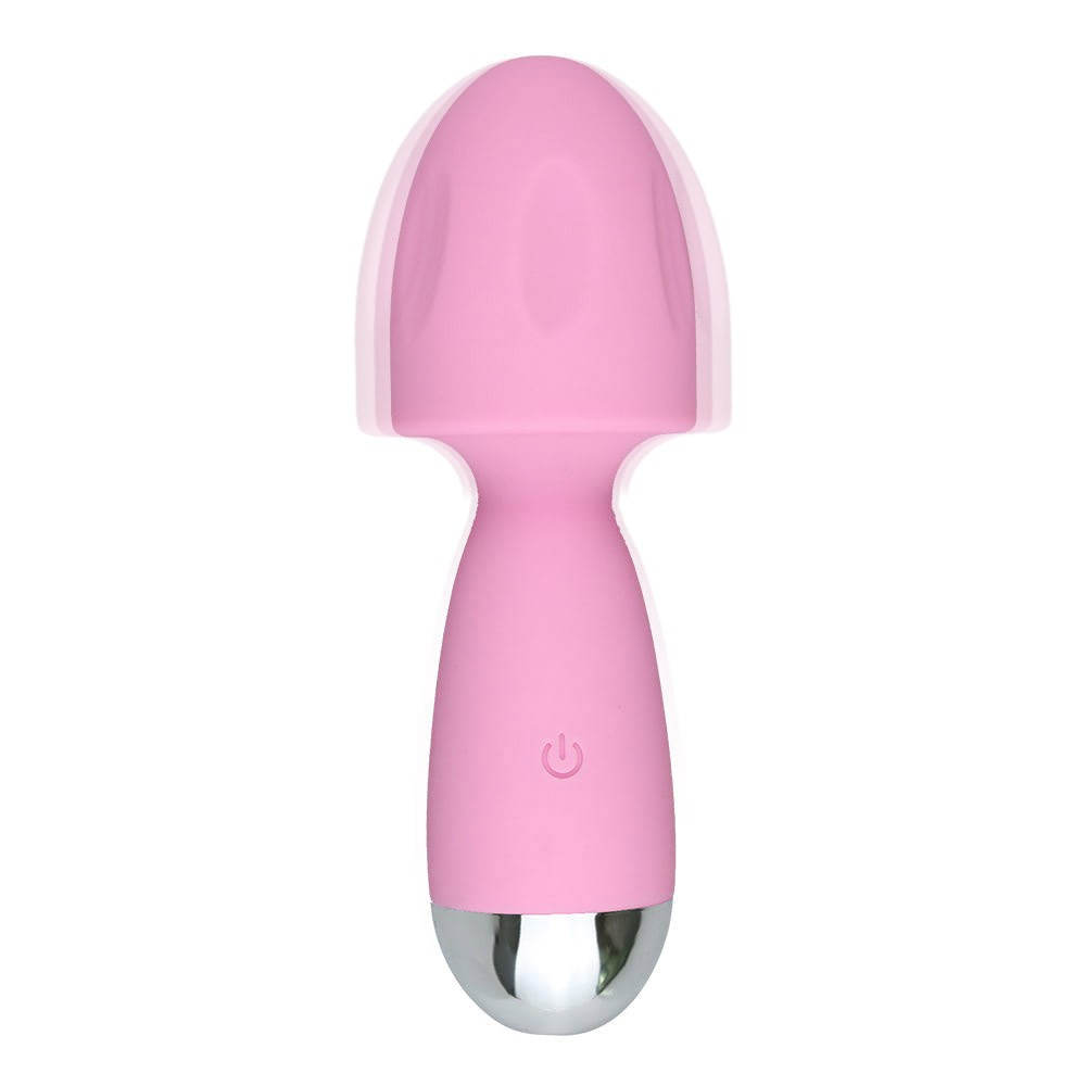 Massageador Er�tico em Silicone com 10 Vibra��es Formato Cogumelo Rosa | Foto 04