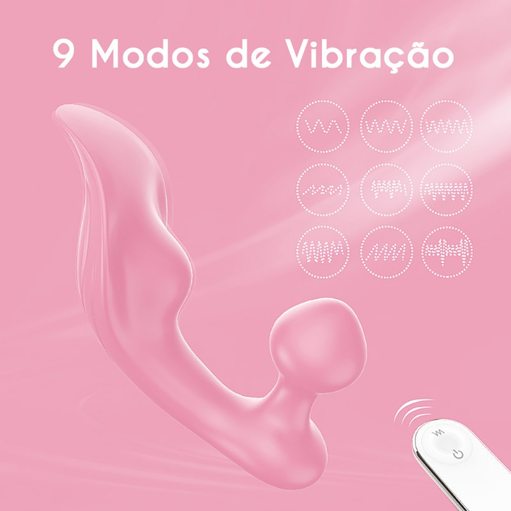 Vibrador para Clit�ris em Silicone Recarreg�vel com 9 Vibra��es e Controle sem Fio Chomper-RCT Rosa | Foto 04