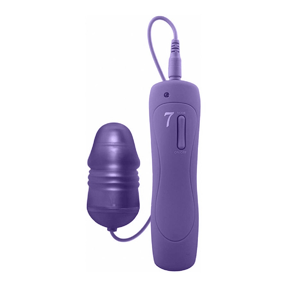 Vibrador Bullet Roxo de ABS Aveludado com 10 Modos de Vibra��o e Controle com Fio - Vista do produto