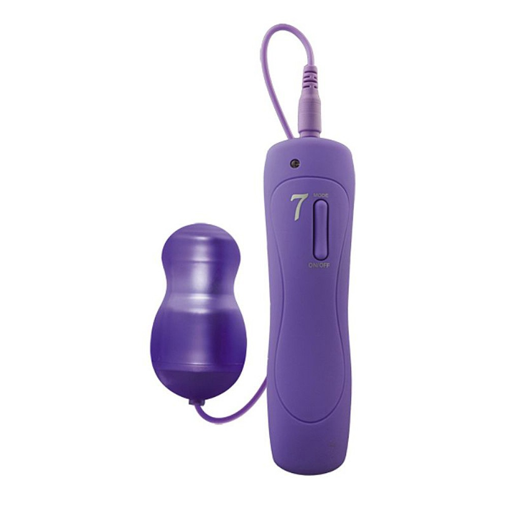 Vibrador Bullet em ABS Aveludado 10 Modos de Vibra��o, Luz e Controle com Fio Duo Balls Roxo | Foto 02