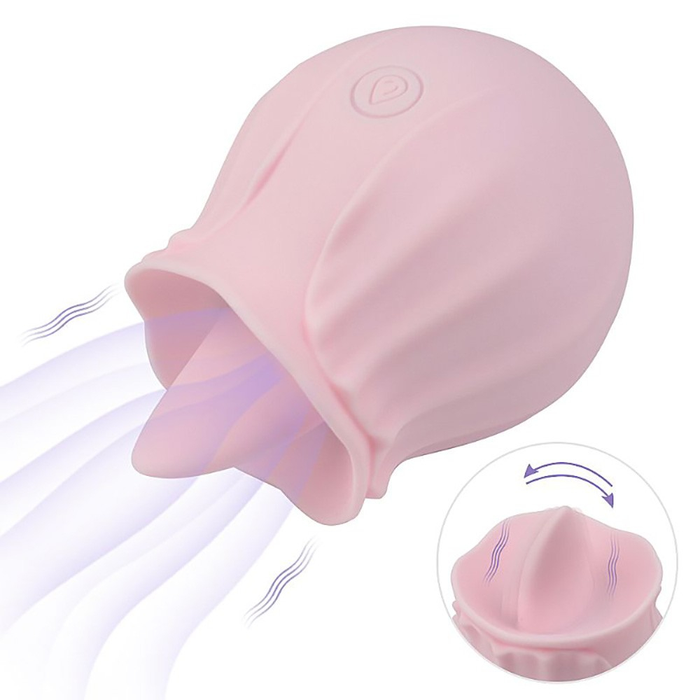 Vibrador para Clit�ris em Silicone Recarreg�vel 10 Est�mulos da L�ngua Sweet Nectar Rosa - Detalhe dos est�mulos vibrat�rios