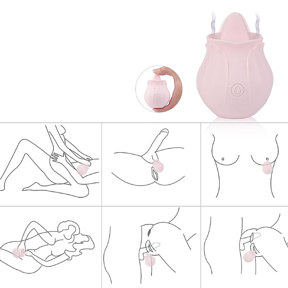 Vibrador para Clit�ris em Silicone Recarreg�vel 10 Est�mulos da L�ngua Sweet Nectar Rosa | Foto 04