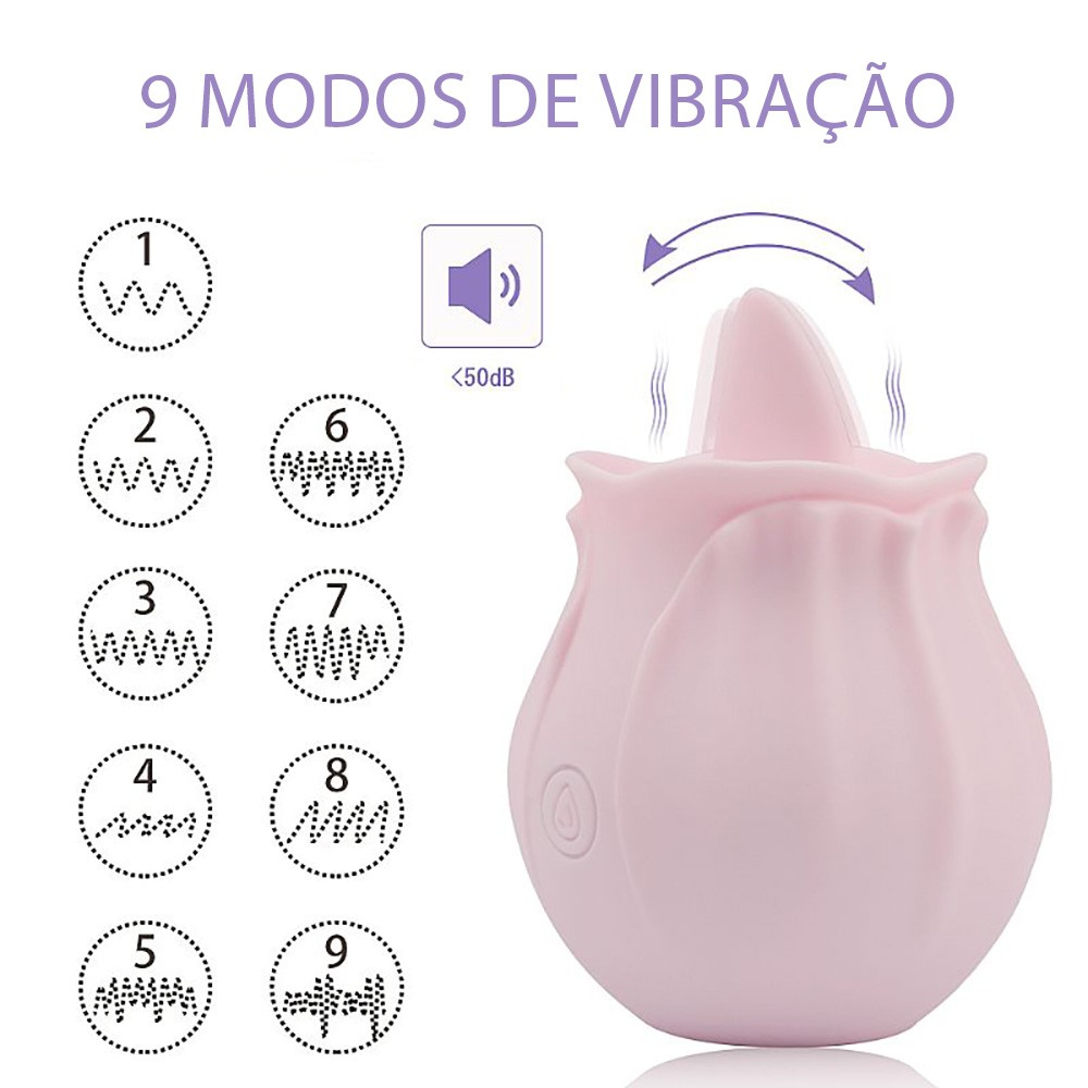 Vibrador para Clit�ris em Silicone Recarreg�vel 10 Est�mulos da L�ngua Sweet Nectar Rosa | Foto 05