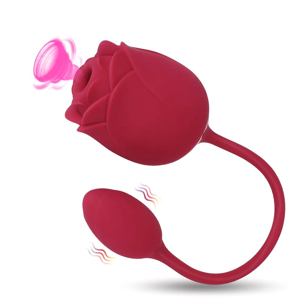Vibrador Discreto Immortal Flower Vermelho, vista lateral