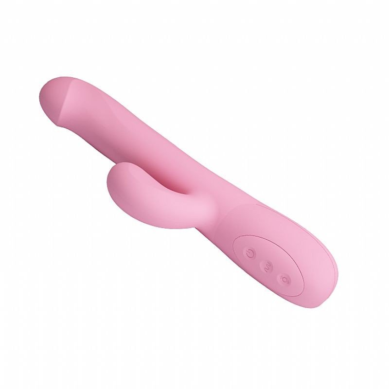 Vibrador Rabbit em Silicone Recarreg�vel Truman Rosa - vista lateral do produto desligado