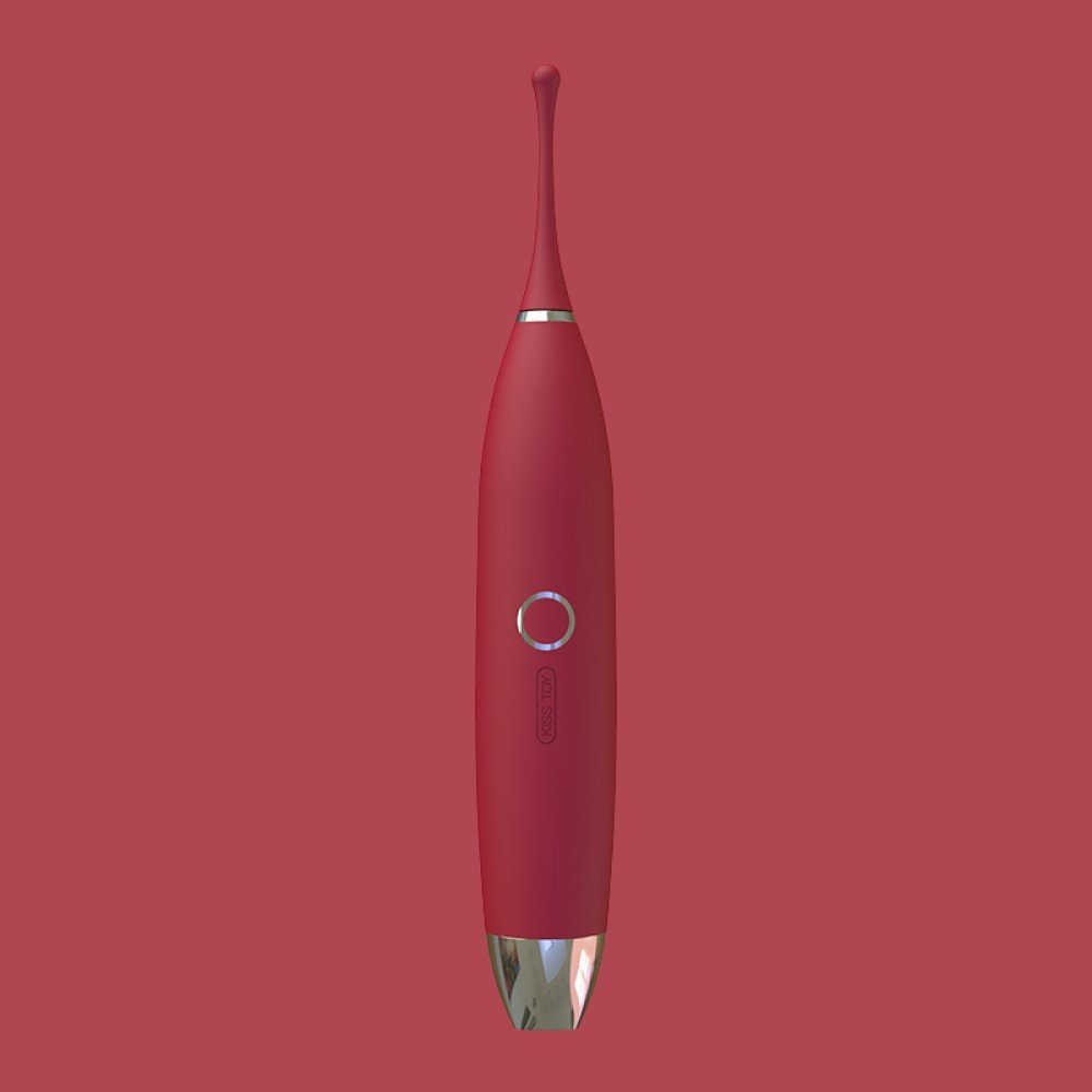 Vibrador Feminino em Silicone Recarreg�vel C-King Vinho posicionado verticalmente, mostrando o motor interno vis�vel atrav�s do silicone transparente no modo vibrat�rio