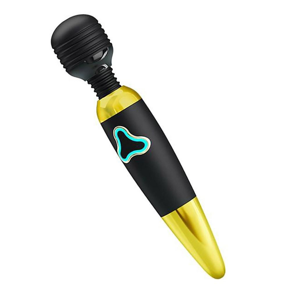 Massageador Er�tico Body Wand Flex�vel Recarreg�vel com 7 Modos de Vibra��o em Dourado e Preto