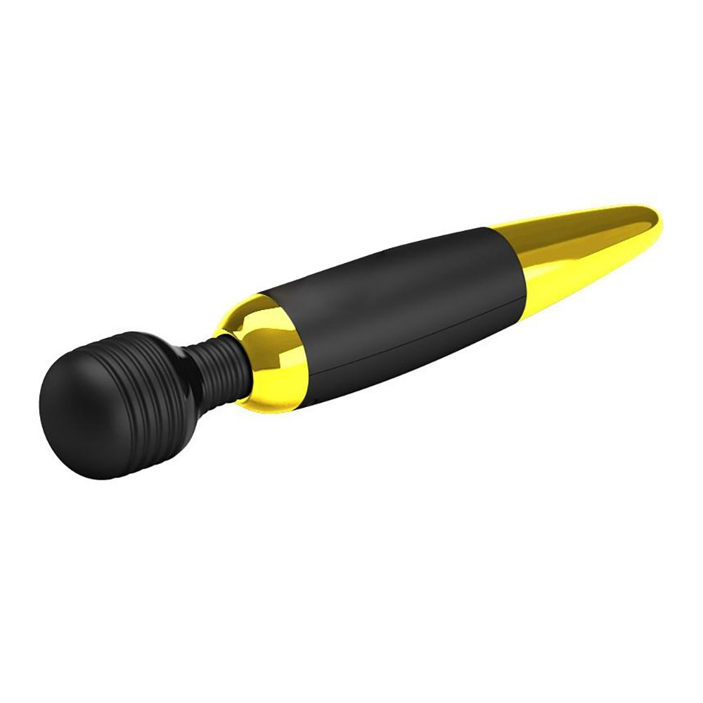 Massageador Er�tico em Silicone Recarreg�vel Flex�vel 7 Modos de Vibra��o Body Wand Dourado | Foto 04