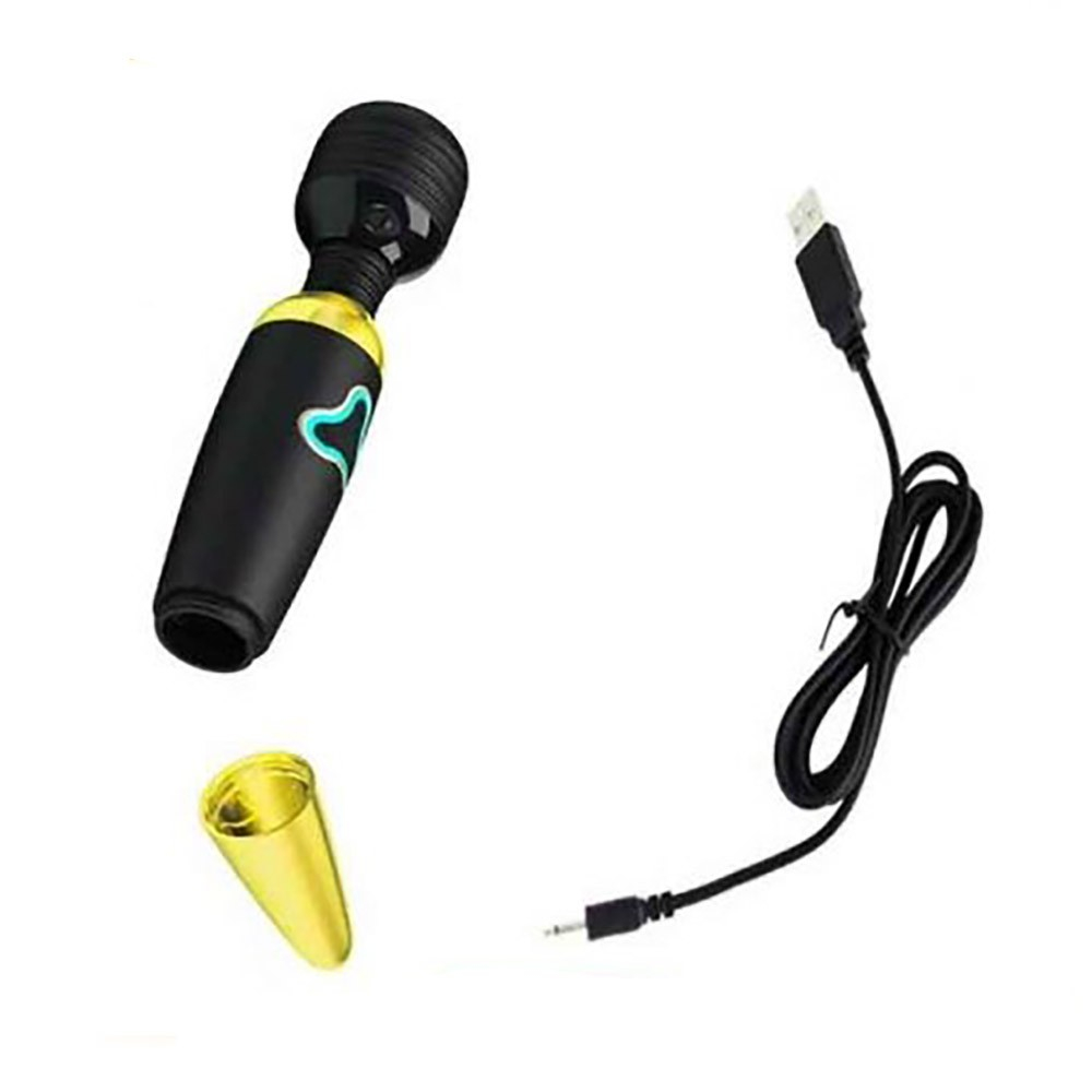Massageador Er�tico em Silicone Recarreg�vel Flex�vel 7 Modos de Vibra��o Body Wand Dourado | Foto 05