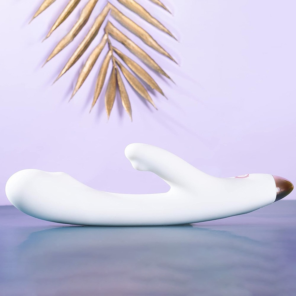 Vibrador Duplo em Silicone Recarreg�vel 8 Modos de Vibra��o Controle por App Branco | Foto 04