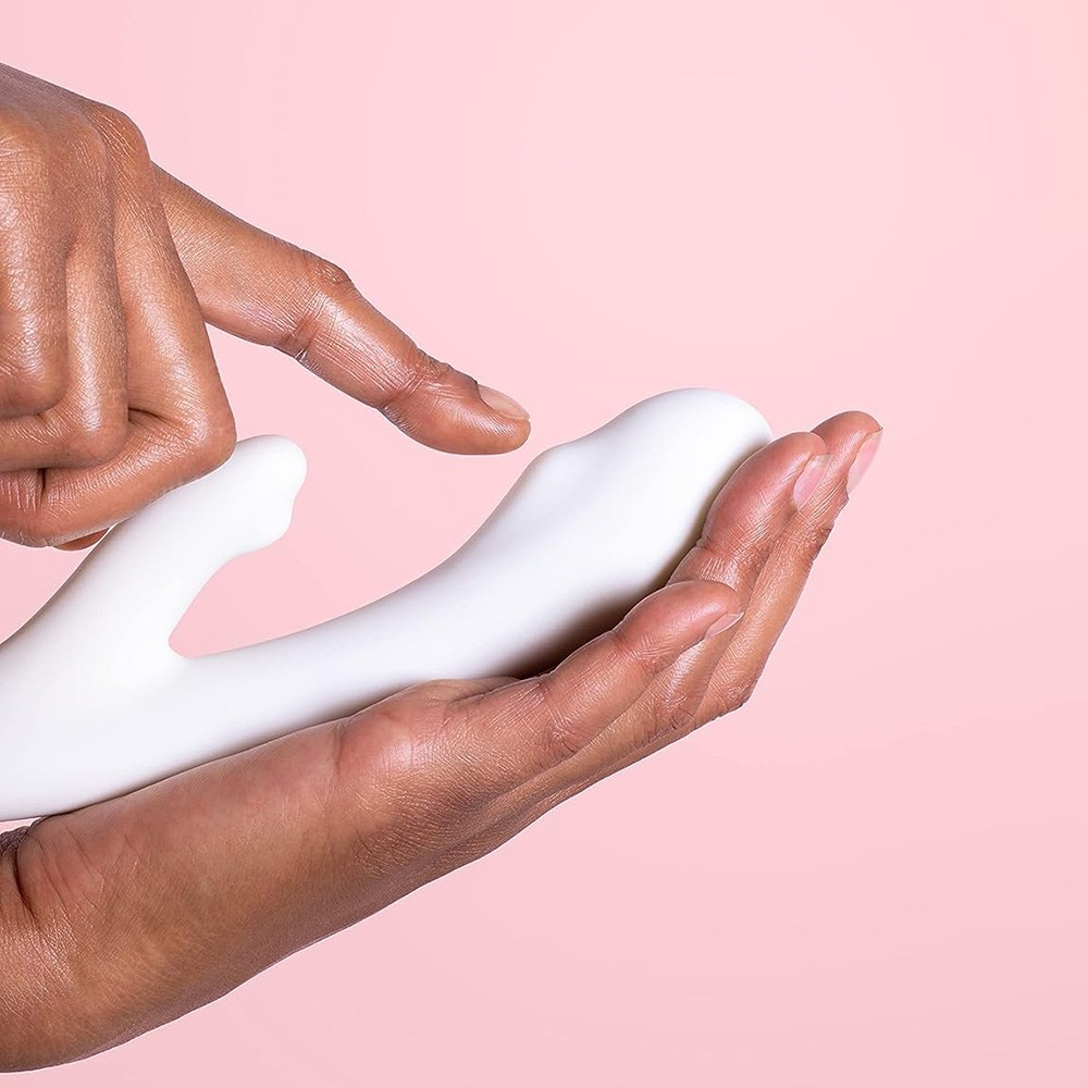 Vibrador Duplo em Silicone Recarreg�vel 8 Modos de Vibra��o Controle por App Branco | Foto 05