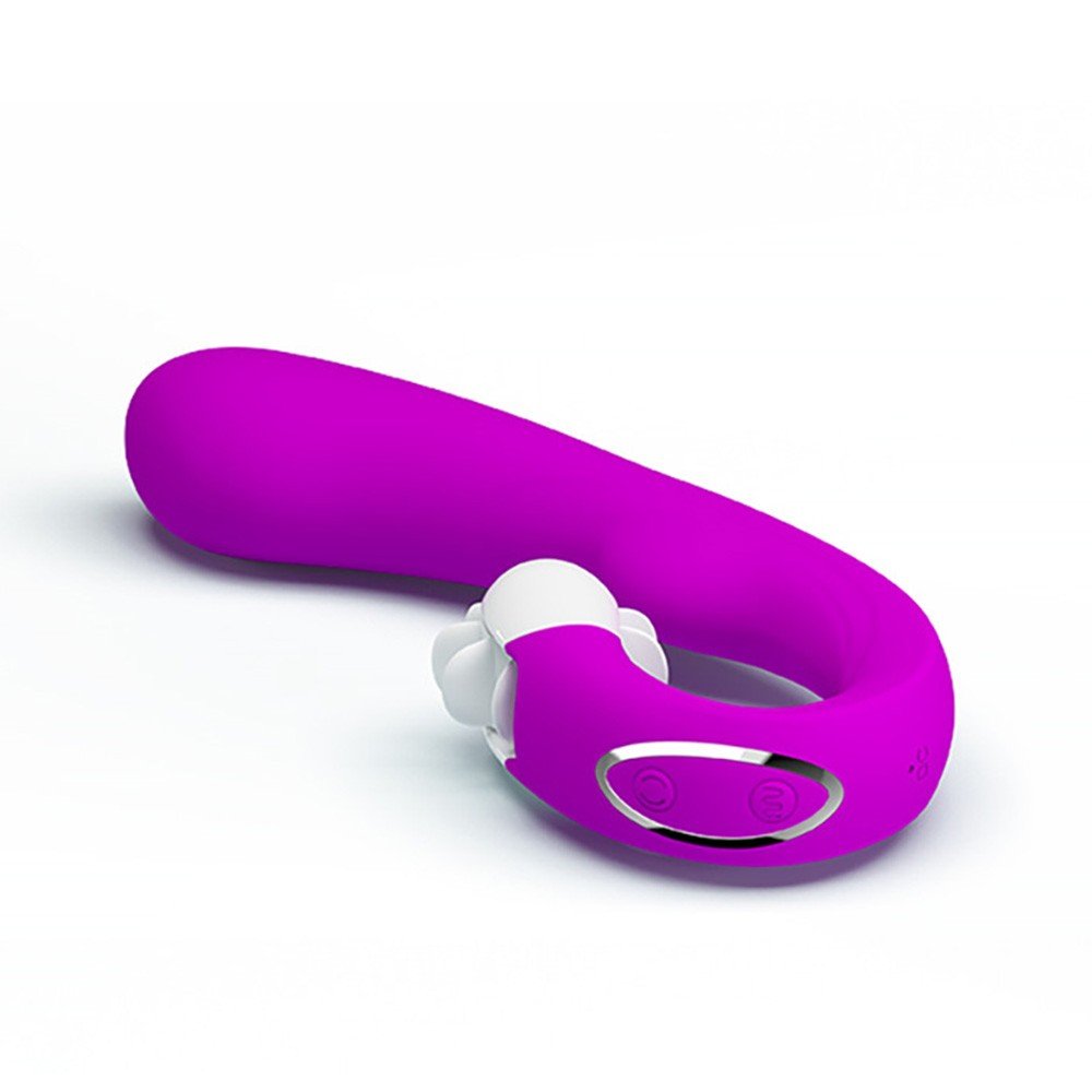 Vibrador Duplo em Silicone Recarreg�vel 10 Vibra��es e Estimulador 4 Rota��es Magic Tongue Pink | Foto 04