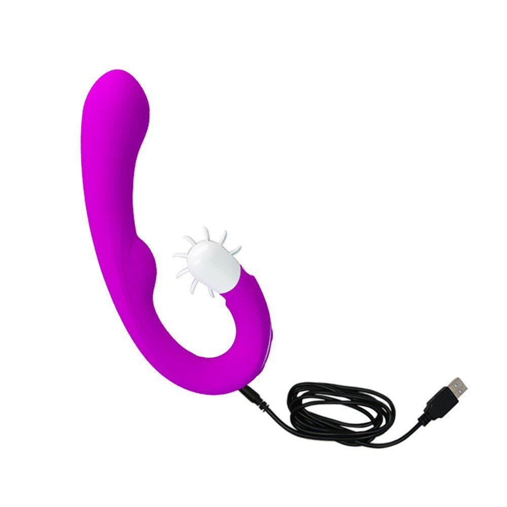Vibrador Duplo em Silicone Recarreg�vel 10 Vibra��es e Estimulador 4 Rota��es Magic Tongue Pink | Foto 05