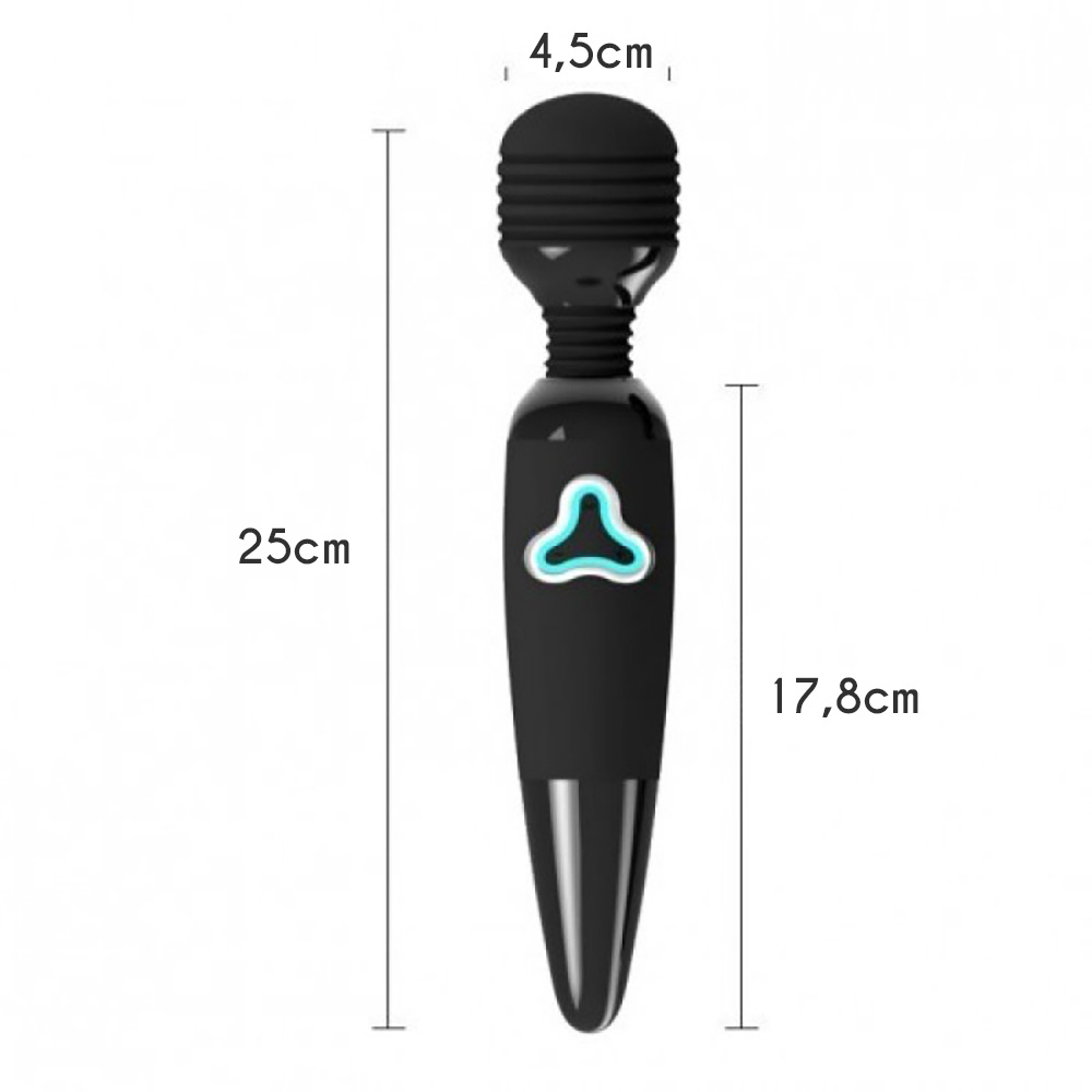 Massageador Er�tico em Silicone Recarreg�vel com 7 Vibra��es Body Wand Preto | Foto 04