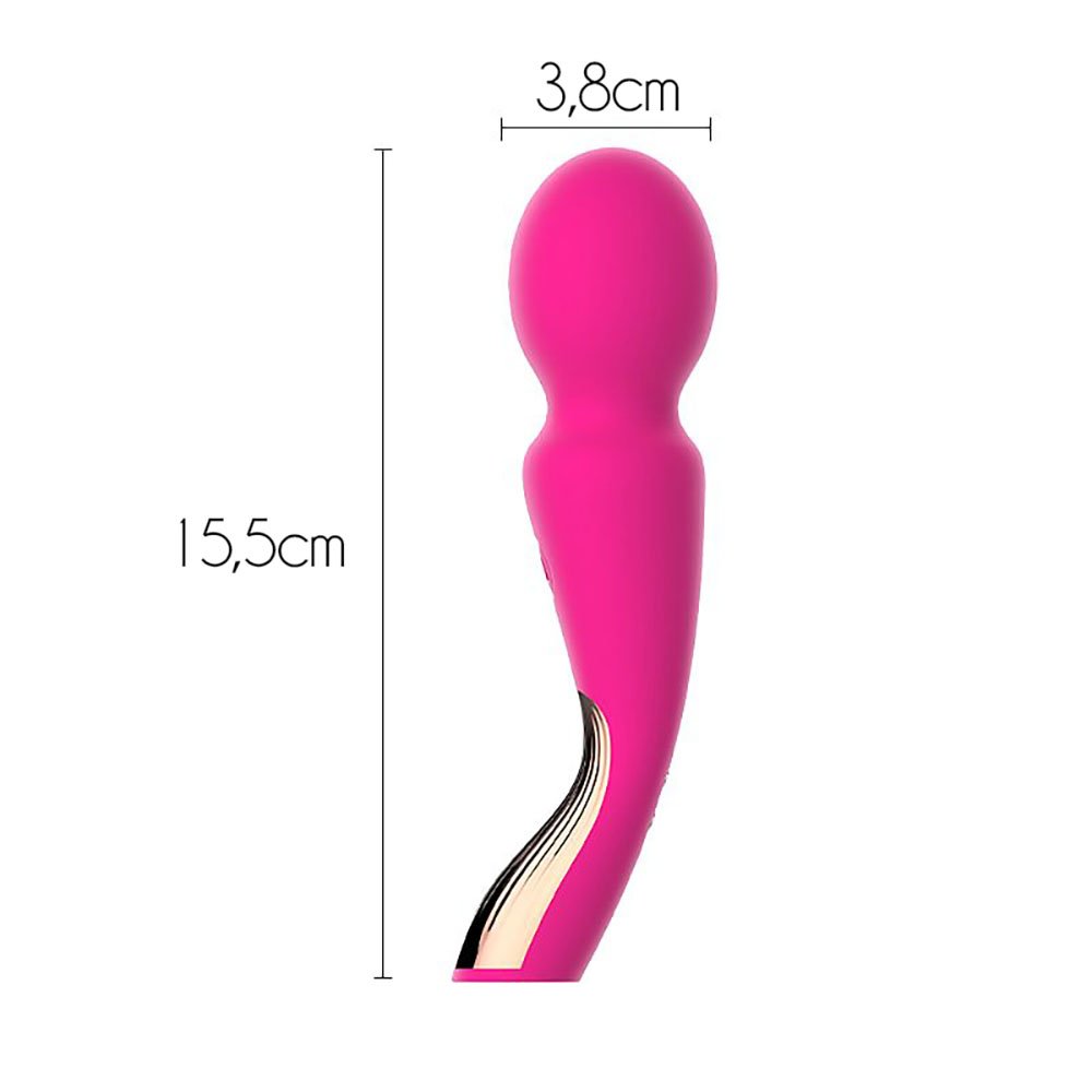 Massageador Wand Varinha M�gica com 7 Vibra��es em Silicone Recarreg�vel Pink | Foto 05