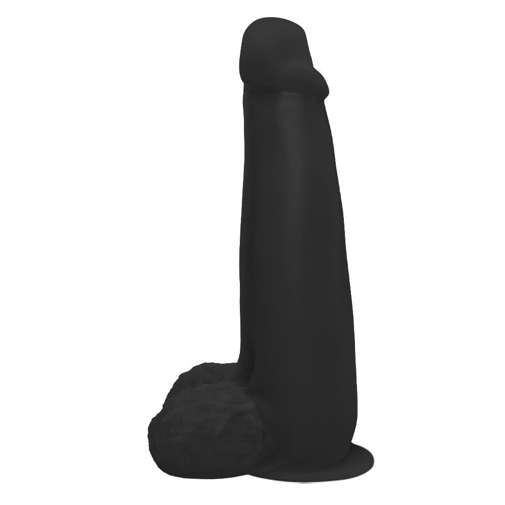 P�nis Gigante e Grosso Flex�vel com Escroto e Ventosa Longo 28 x 8,3cm Preto | Foto 03