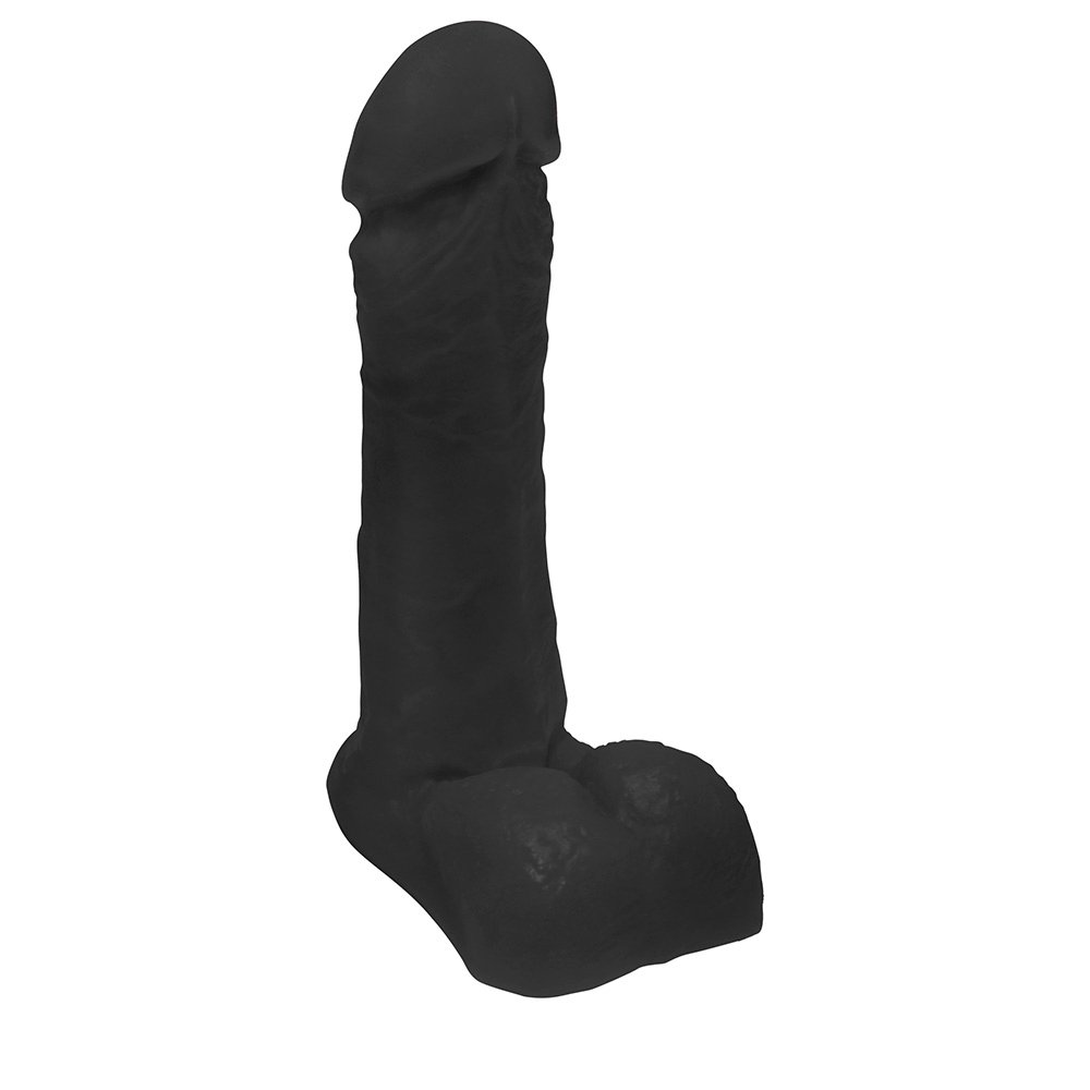 P�nis de Borracha com Escroto Ares 15 x 4cm Preto - Lateral