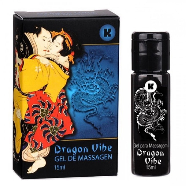 Vibrador L�quido Excitante Vibra Dragon Vibe 15ml, frasco do produto em gel excitante