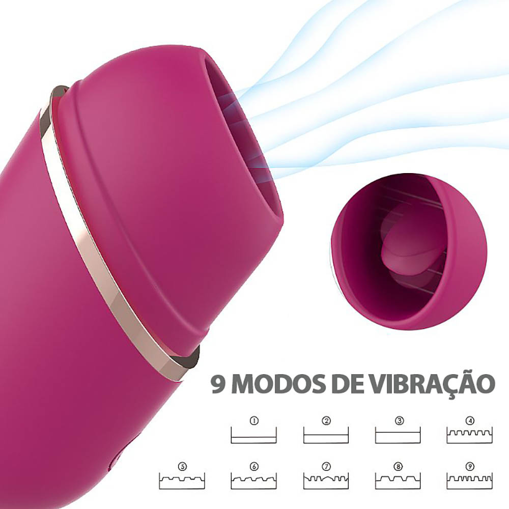 Vibrador para Clit�ris Recarreg�vel em Silicone com 9 Vibra��es Amazing Roxo | Foto 05
