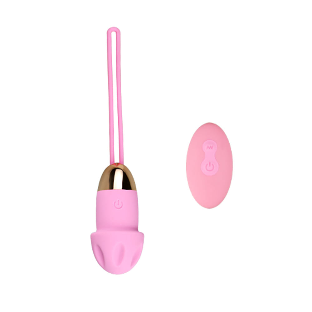Vibrador Bullet Recarreg�vel em Silicone com 10 Vibra��es Controle sem Fio Formato Cogumelo Rosa